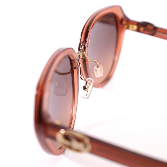 Coach Round Womens Sunglasses - Transparent Amber/Brown - NWT - Picture 11 of 13